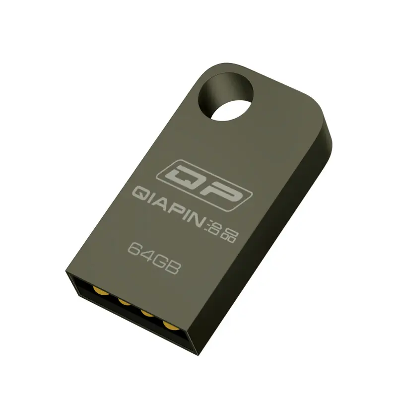 Pendrive 16GB pequeno Usb 2.0 Metal Preto A Prova D'água